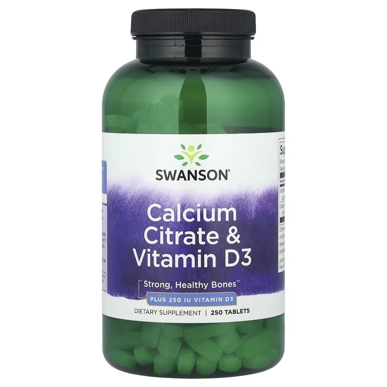 Swanson Vitamins, цитрат кальция и витамин D3, 250 таблеток