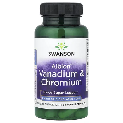 Swanson Vitamins, ванадий и хром Albion®, 60 растительных капсул