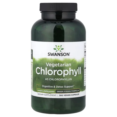 Swanson Vitamins, вегетарианский хлорофилл, 300 растительных капсул