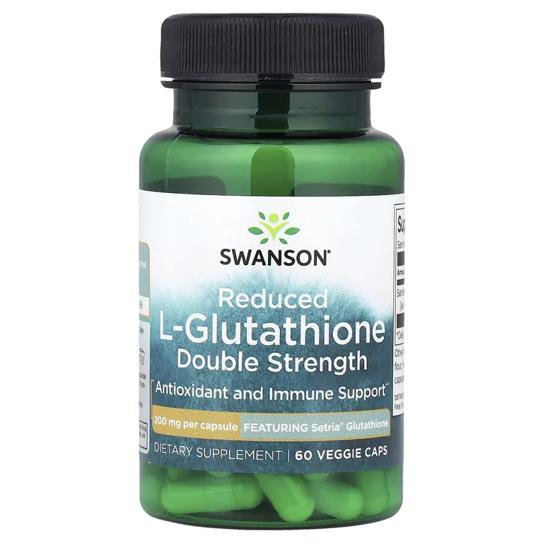 Swanson Vitamins, восстановленный L-глутатион, 200 мг, 60 растительных капсул