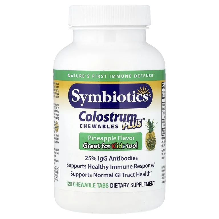 Symbiotics, симбиотики из молозива, со вкусом ананаса, 120 жевательных таблеток