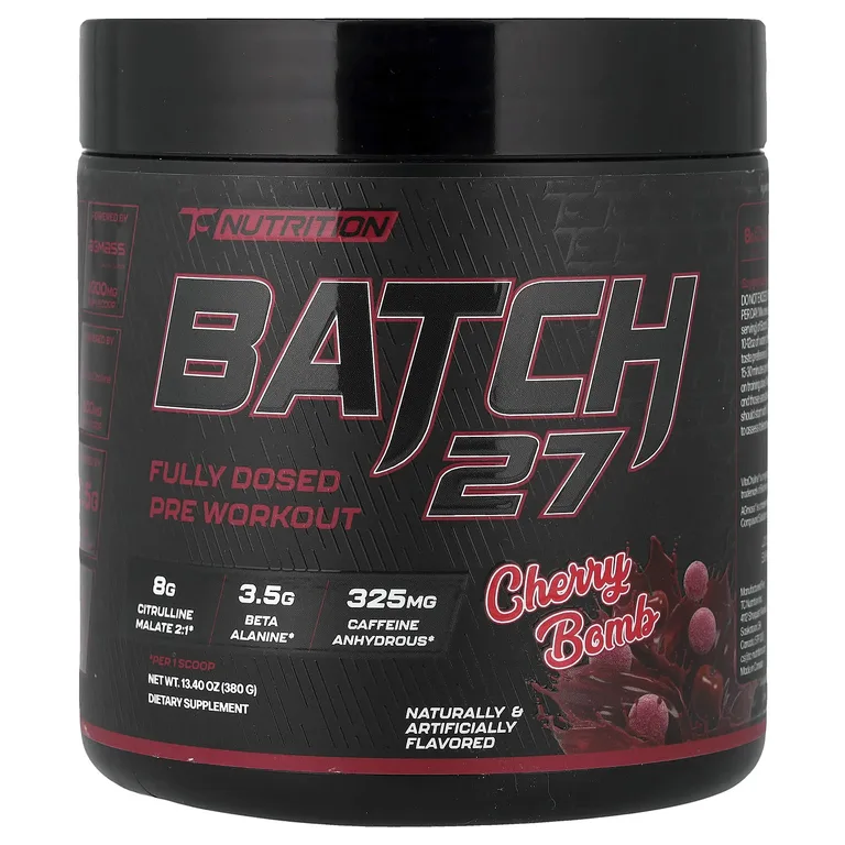 TC Nutrition, Batch 27, предтренировочная добавка, вишня, 380 г (13,4 унции)