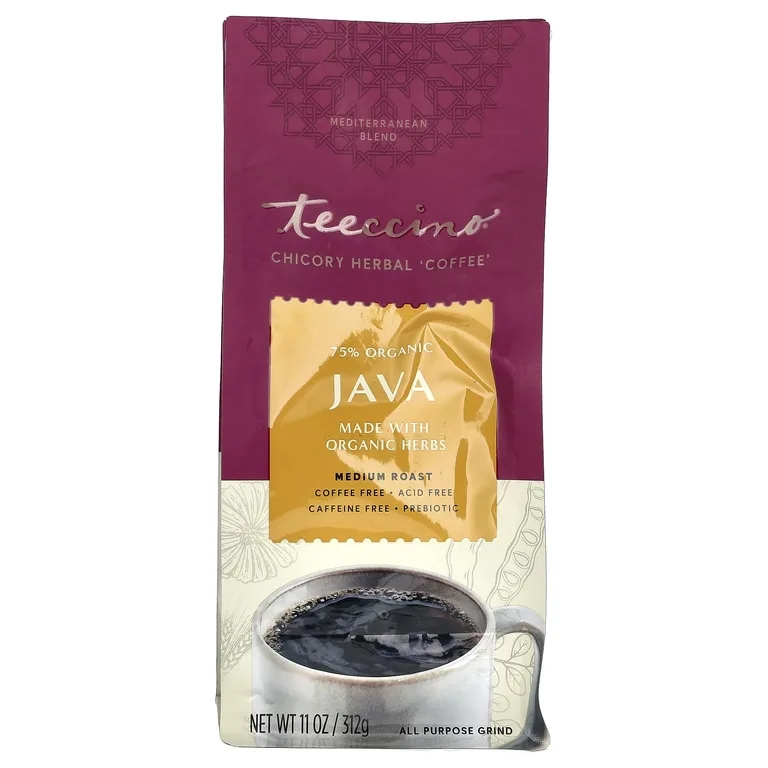 Teeccino, Травяной кофе из цикория, средней обжарки, без кофеина, 312 г (11 унций)