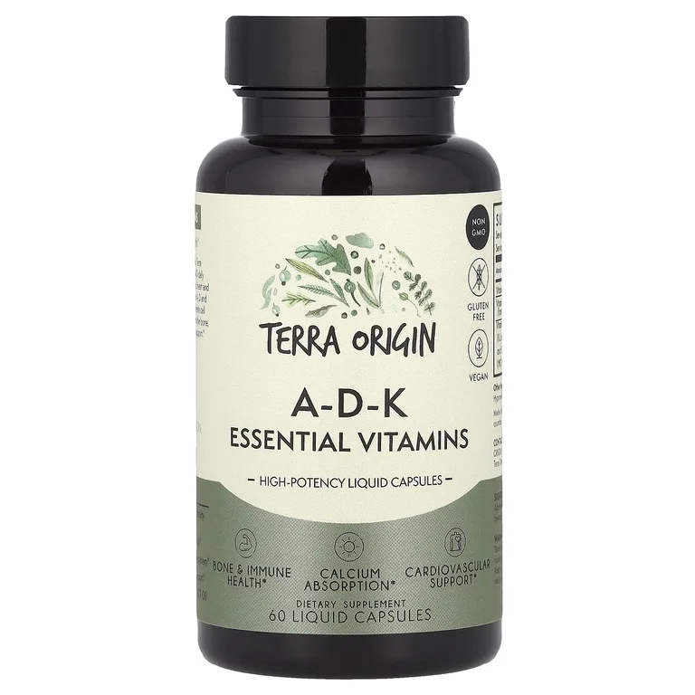 Terra Origin, ADK Essential Vitamins, 60 жидких капсул