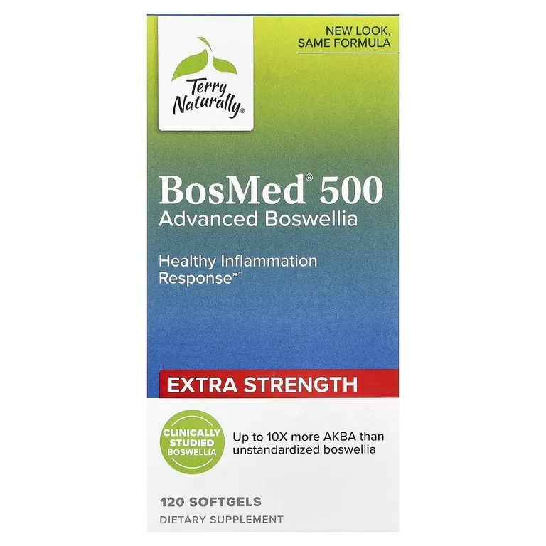 Terry Naturally, BosMed® 500 повышенной силой действия, босвеллия, 500 мг, 120 мягких капсул