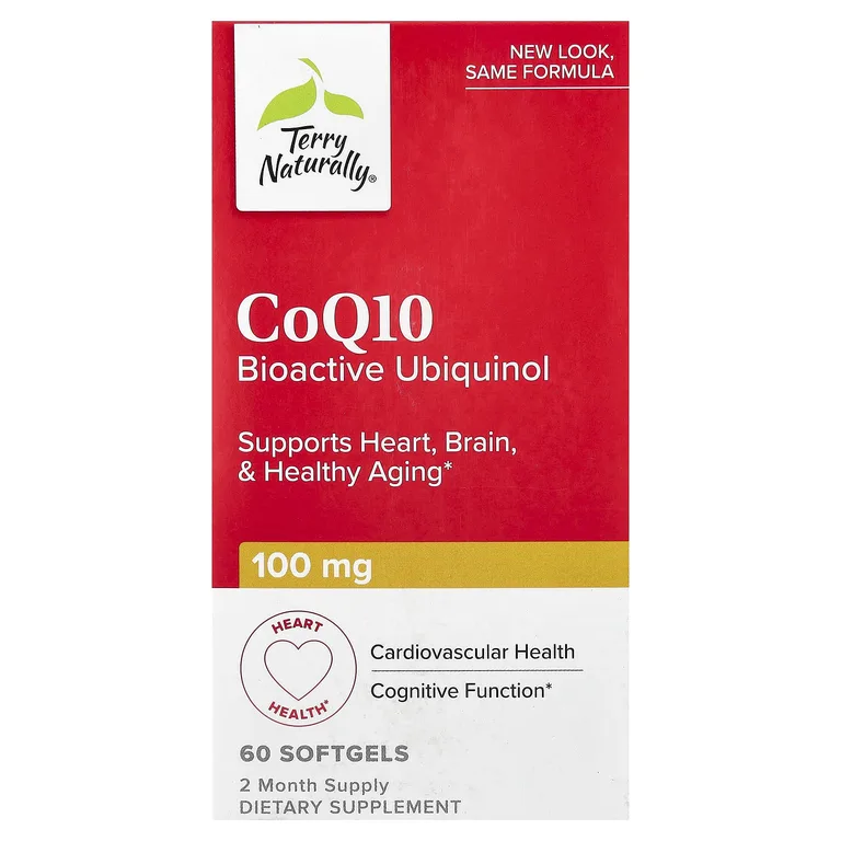 Terry Naturally, коэнзим Q10, биоактивный убихинол, 60 капсул