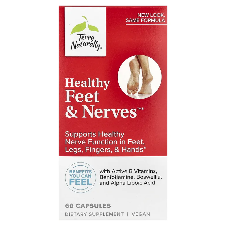 Terry Naturally, здоровье нервной системы в ступнях, ногах и пальцах, 60 капсул