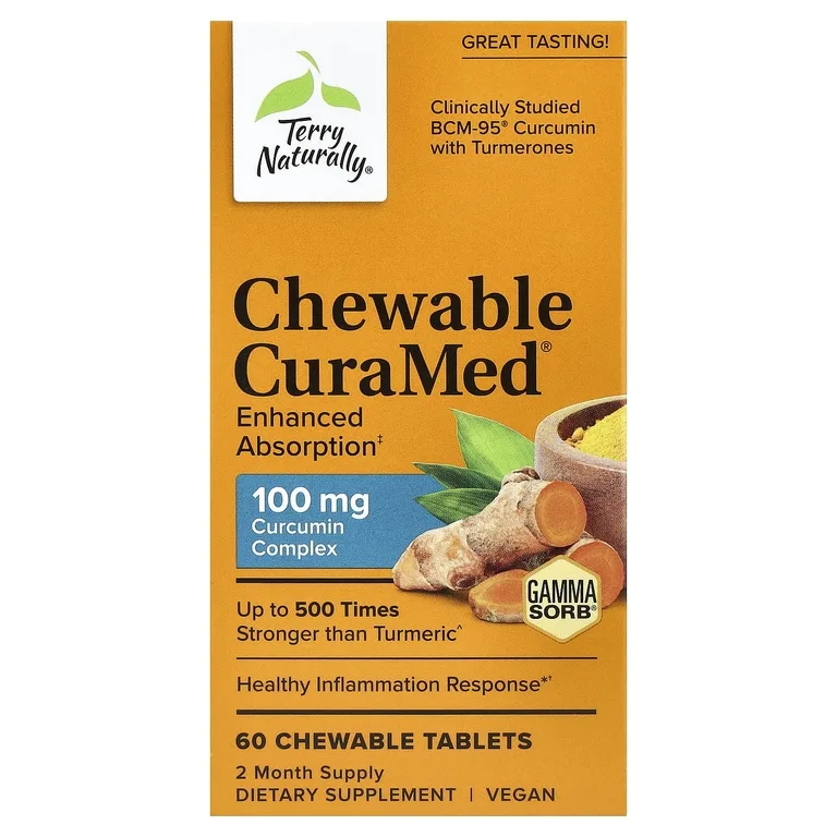Terry Naturally, Жевательный CuraMed® улучшенное усвоение, 60 жевательных таблеток