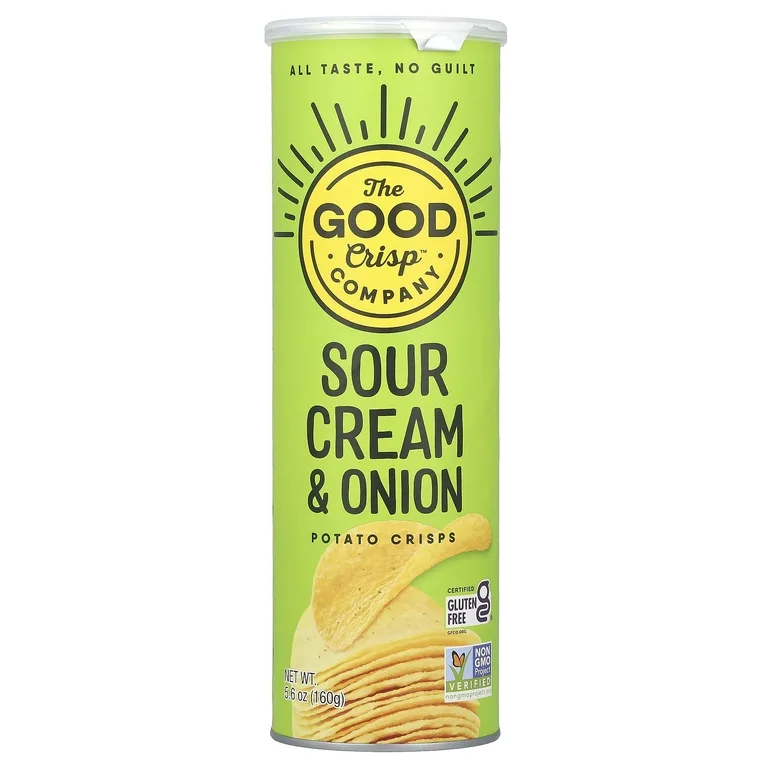 The Good Crisp Company, Картофельные чипсы, сметана и лук, 160 г (5,6 унции)