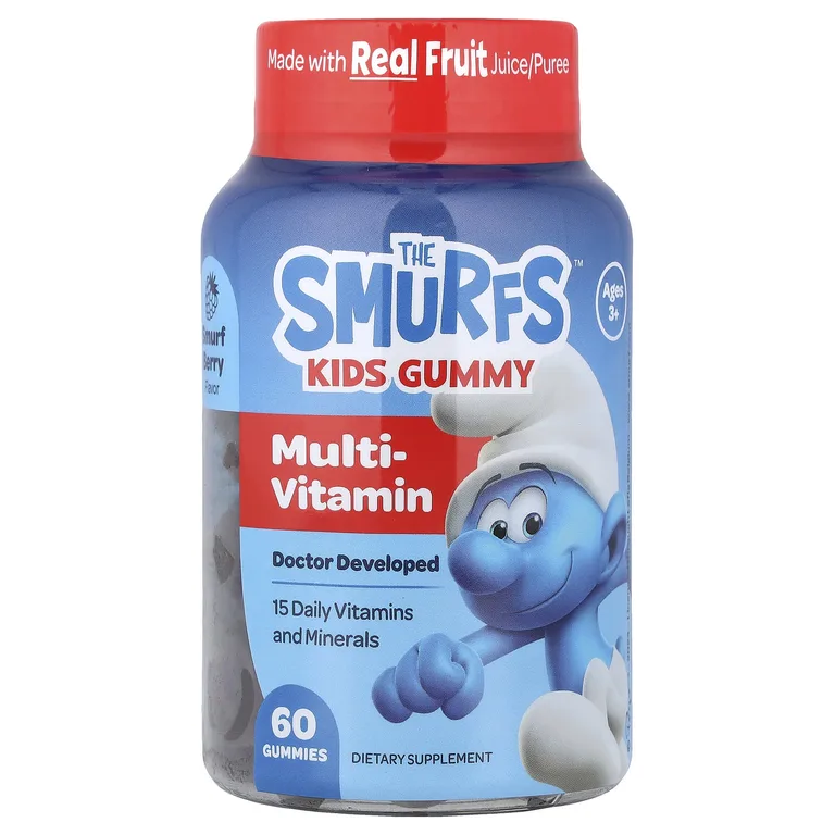 The Smurfs, жевательные мультивитамины, для детей от 3 лет, ягодный вкус, 60 жевательных конфет