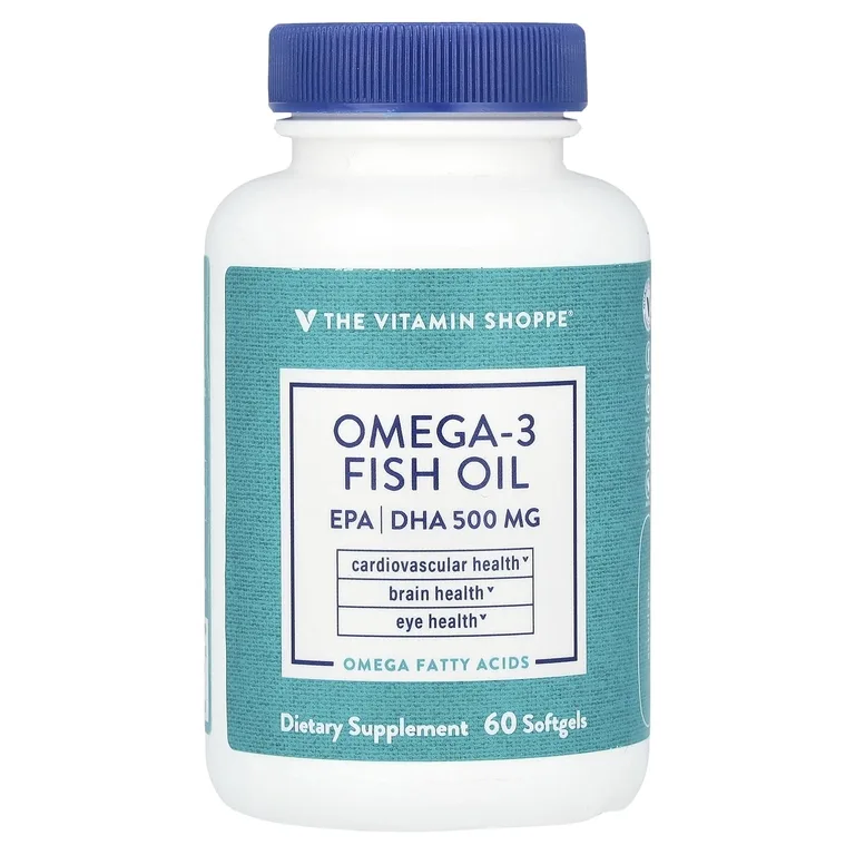 The Vitamin Shoppe, рыбий жир с омега-3, 1000 мг, 60 мягких таблеток