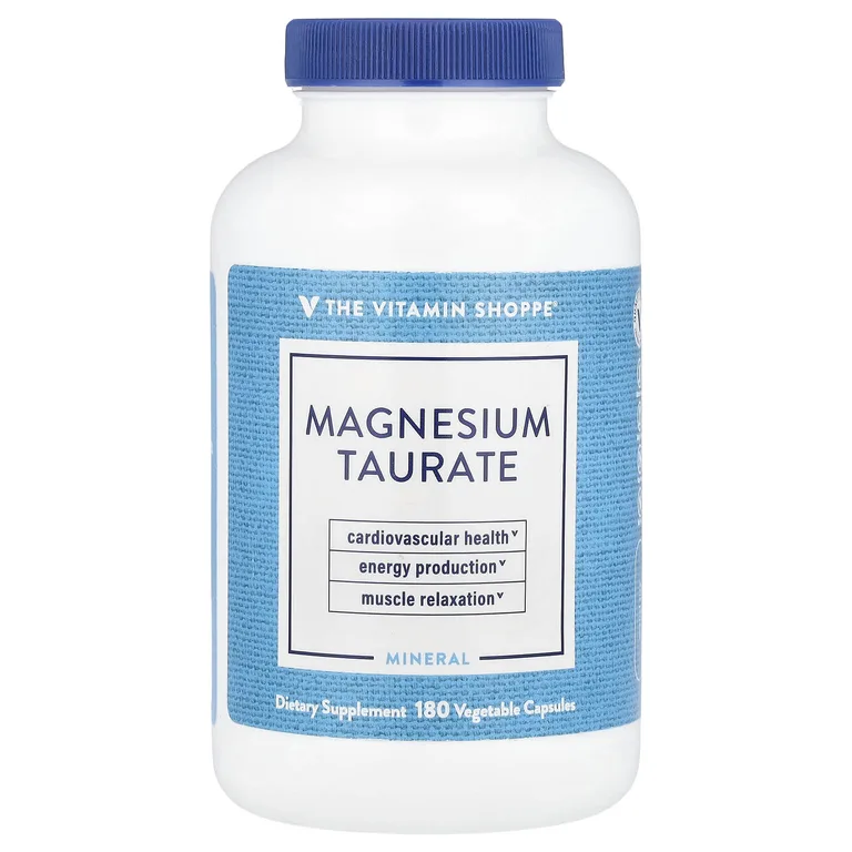 The Vitamin Shoppe, Таурат магния, 180 растительных капсул (62,5 мг на капсулу)