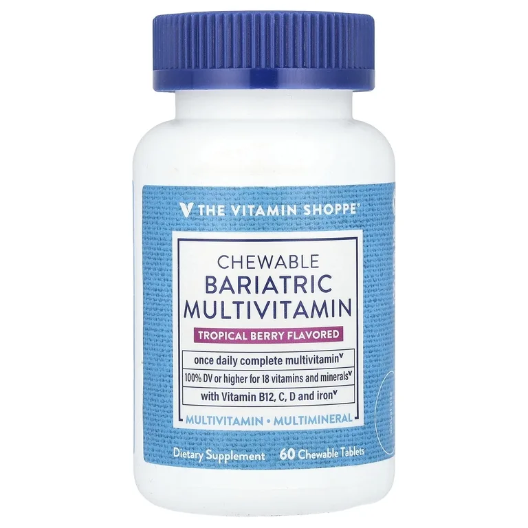 The Vitamin Shoppe, Жевательные бариатрические мультивитамины, тропические ягоды, 60 жевательных таблеток