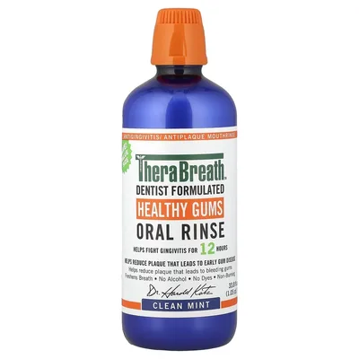 TheraBreath, Healthy Gums, ополаскиватель для полости рта, чистая мята, 1 л (33,8 жидк. унции)