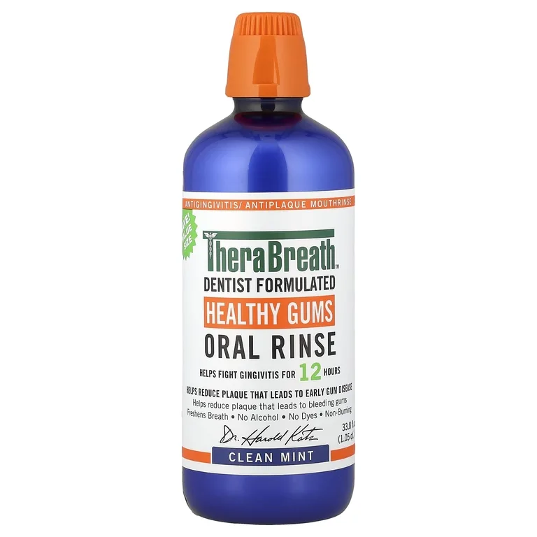 TheraBreath, Healthy Gums, ополаскиватель для полости рта, чистая мята, 1 л (33,8 жидк. унции)