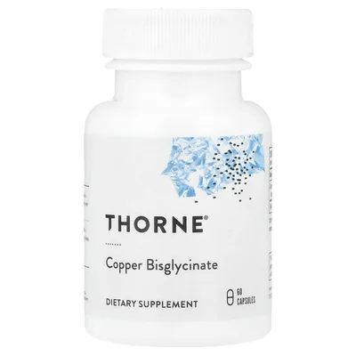 Thorne, бисглицинат меди, 60 капсул (2 мг в 1 капсуле)