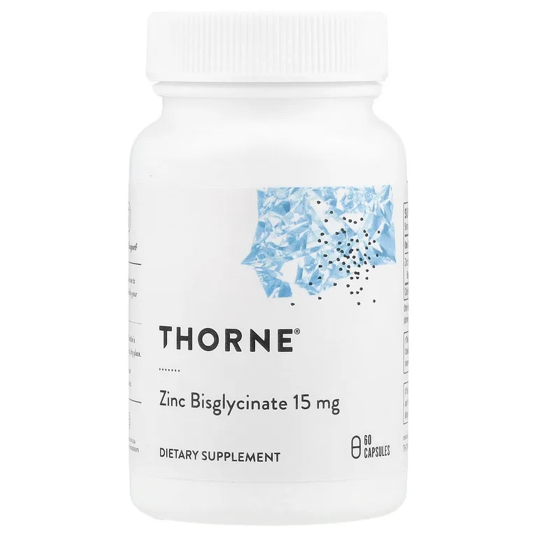 Thorne, бисглицинат цинка, 15 мг, 60 капсул