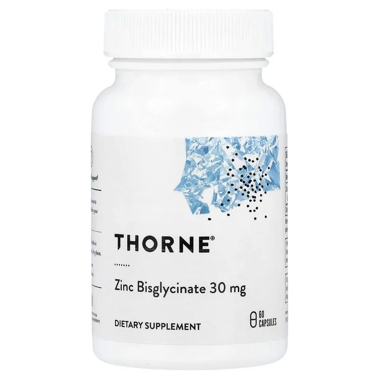 Thorne, бисглицинат цинка, 30 мг, 60 капсул