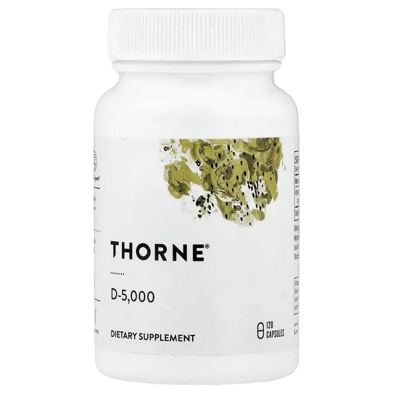 Thorne, D-5,000, 120 капсул (125 мкг в 1 капсуле)