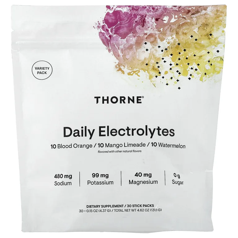 Thorne, ежедневные электролиты, набор разных вкусов, 30 пакетиков по 4,37 г (0,15 унции)