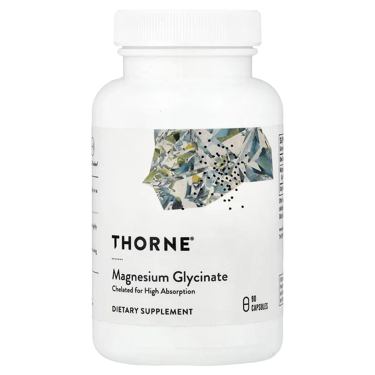 Thorne, глицинат магния, 90 капсул (120 мг в 1 капсуле)