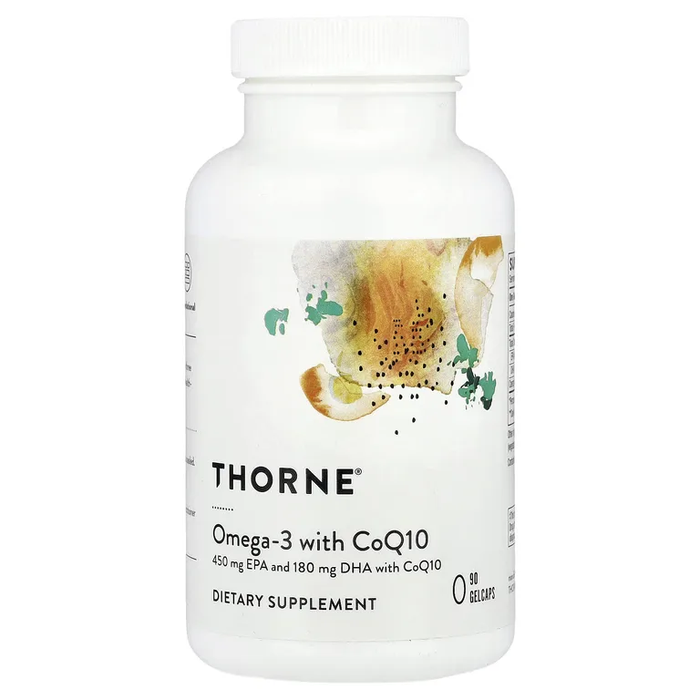 Thorne, Омега-3 с коэнзимом Q10, 90 желатиновых капсул