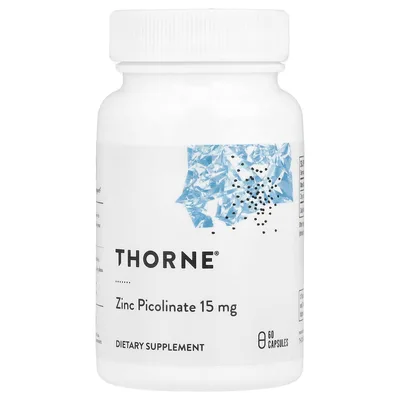 Thorne, пиколинат цинка, 15 мг, 60 капсул