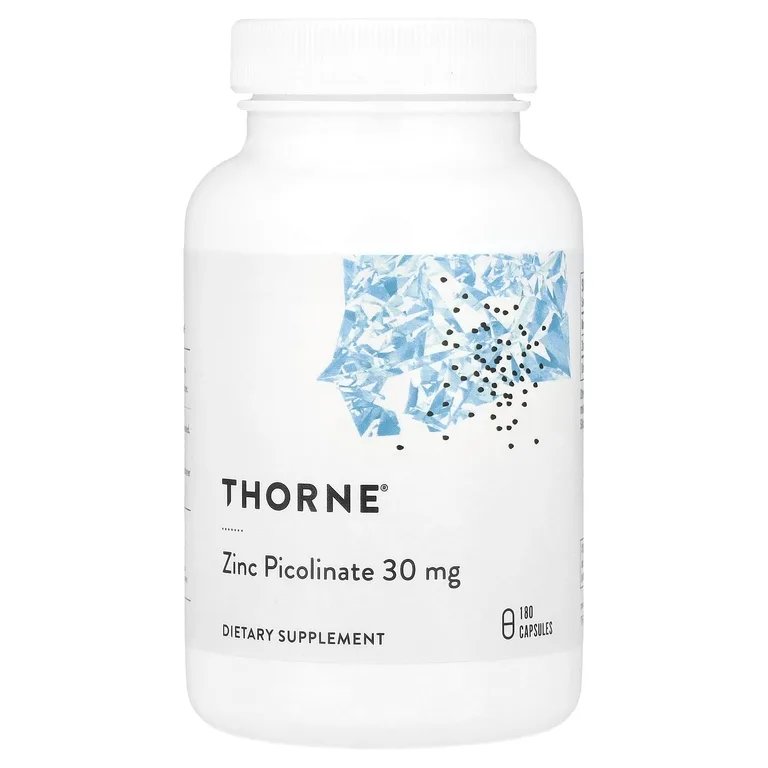 Thorne, пиколинат цинка, 30 мг, 180 капсул