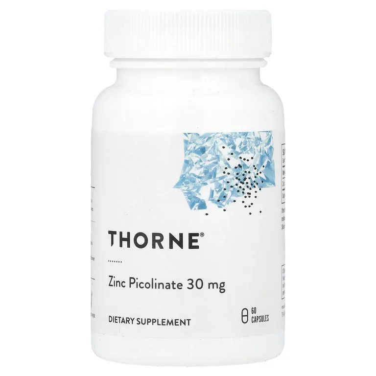 Thorne, Пиколинат Цинка с Удвоенной Эффективностью, 60 Растительных капсул