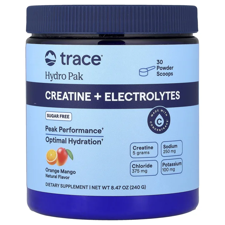 Trace, Hydro Pak, креатин и электролиты, со вкусом апельсина и манго, 240 г (8,47 унции)