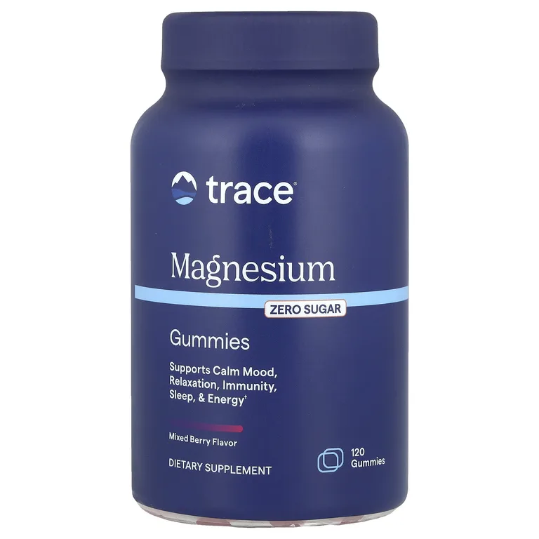 Trace, жевательные мармеладки с магнием, ягодный вкус, 120 жевательных таблеток (85 мг в 1 таблетке)