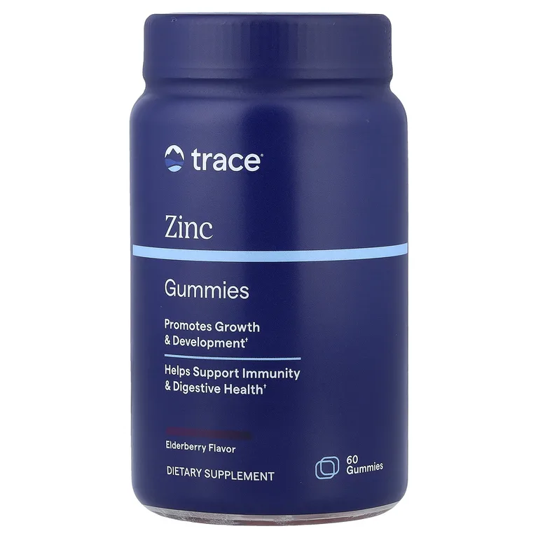 Trace, жевательные таблетки с цинком, со вкусом бузины, 60 жевательных таблеток (15 мг в 1 жевательной таблетке)