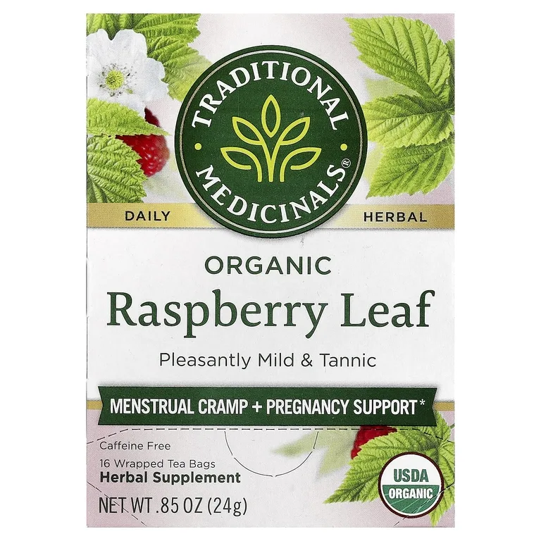 Traditional Medicinals, листья органической малины, без кофеина, 16 чайных пакетиков, 24 г (0,85 унции)