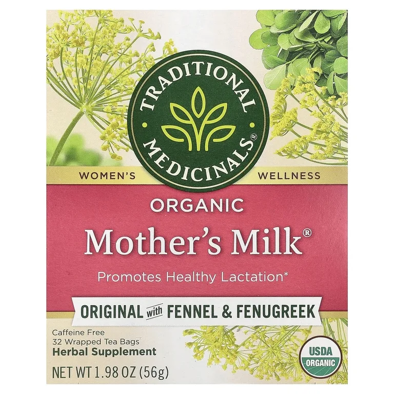 Traditional Medicinals, оригинальный чай с фенхелем и пажитником, без кофеина, 32 чайных пакетика в упаковке, 56 г (1,98 унции)