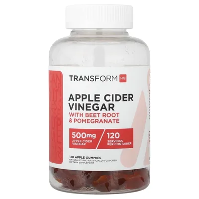 TransformHQ, яблочный уксус в жевательных таблетках, со вкусом яблока, 120 жевательных таблеток