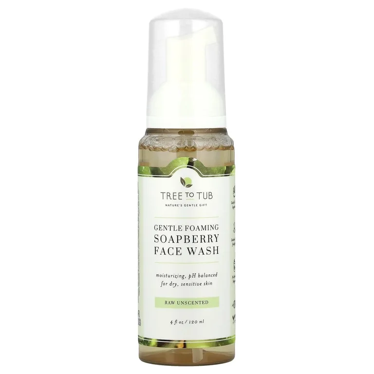 Tree to Tub, Нежная пенка для умывания Soapberry, для сухой, чувствительной кожи, без запаха, 120 мл (4 жидк. Унции)