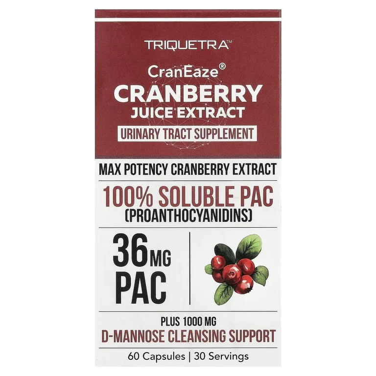 Triquetra Health, CranEaze®, экстракт клюквенного сока, 60 капсул