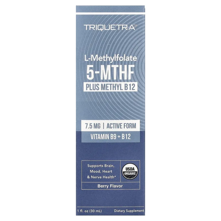 Triquetra Health, L-метилфолат 5-MTHF с метилом B12, ягода, 30 мл (1 жидк. унция)