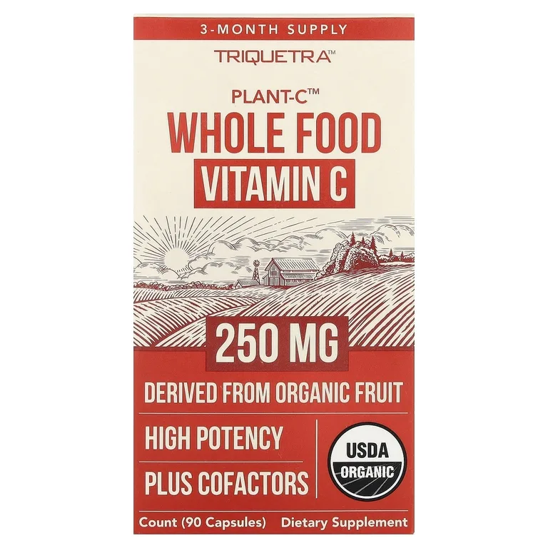 Triquetra Health, Растительный витамин C™ цельнопищевой добавка Plant-C, 90 капсул