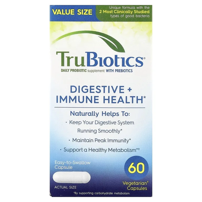 TruBiotics, Здоровье пищеварительной и иммунной систем, 60 вегетарианских капсул