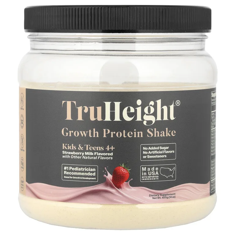 TruHeight, протеиновый коктейль для роста, для детей от 4 лет, клубничное молоко, 400 г (14 унций)