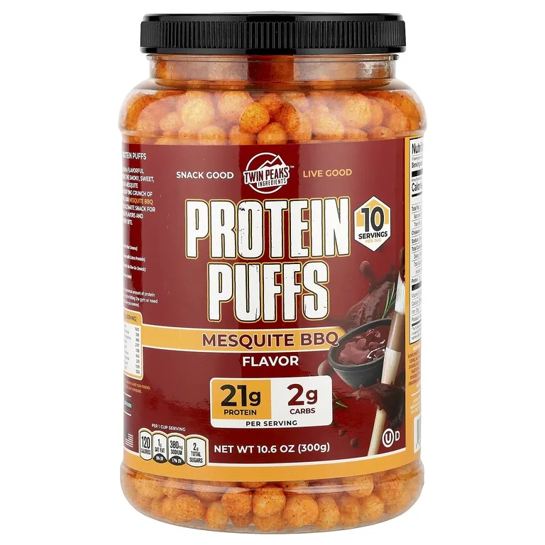 Twin Peaks Ingredients, Protein Puffs, барбекю из мескита, 300 г (10,6 унции)