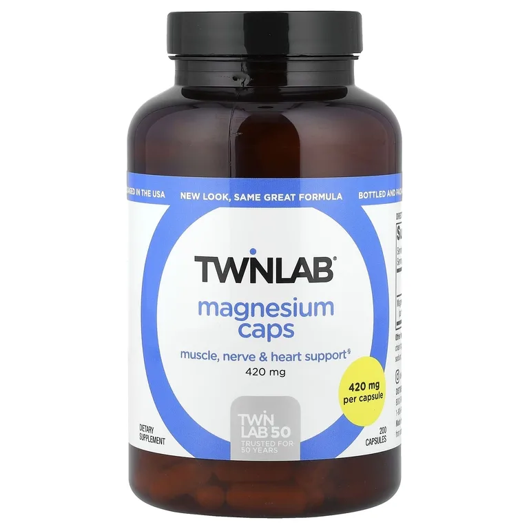 Twinlab, Магний в капсулах, 420 мг, 200 капсул