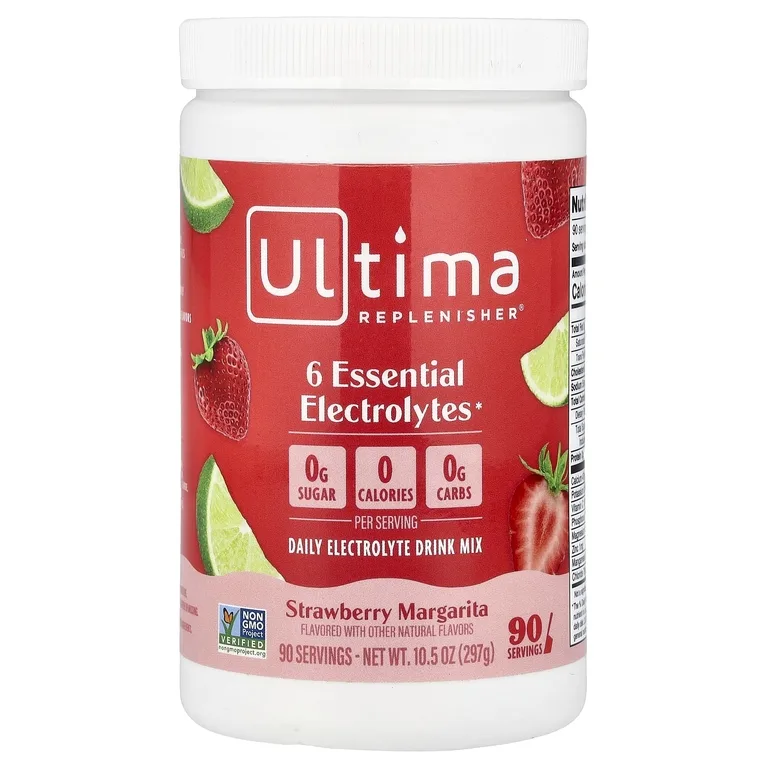 Ultima Replenisher, 6 Essential Electrolytes, смесь для приготовления электролитического напитка для ежедневного приема, клубничный маргарита, 297 г (10,5 унции)