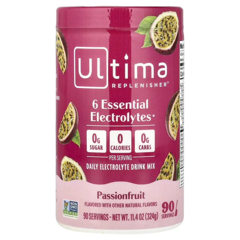 Ultima Replenisher, 6 основных электролитов, смесь для ежедневного приготовления напитка с электролитами, маракуйя, 324 г