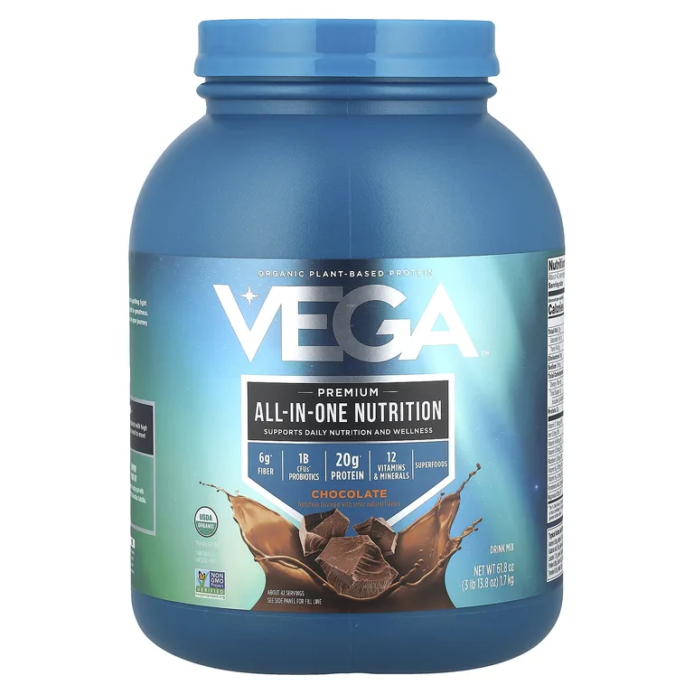 Vega, органический растительный протеин, комплекс премиального качества, со вкусом шоколада, 1,7 кг (3 фунта 13,8 унции)