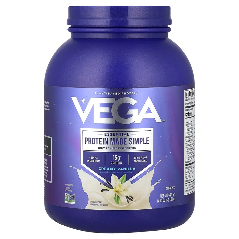 Vega, протеин на растительной основе, со вкусом ванили, 1,8 кг (4 фунта, 0,1 унции)