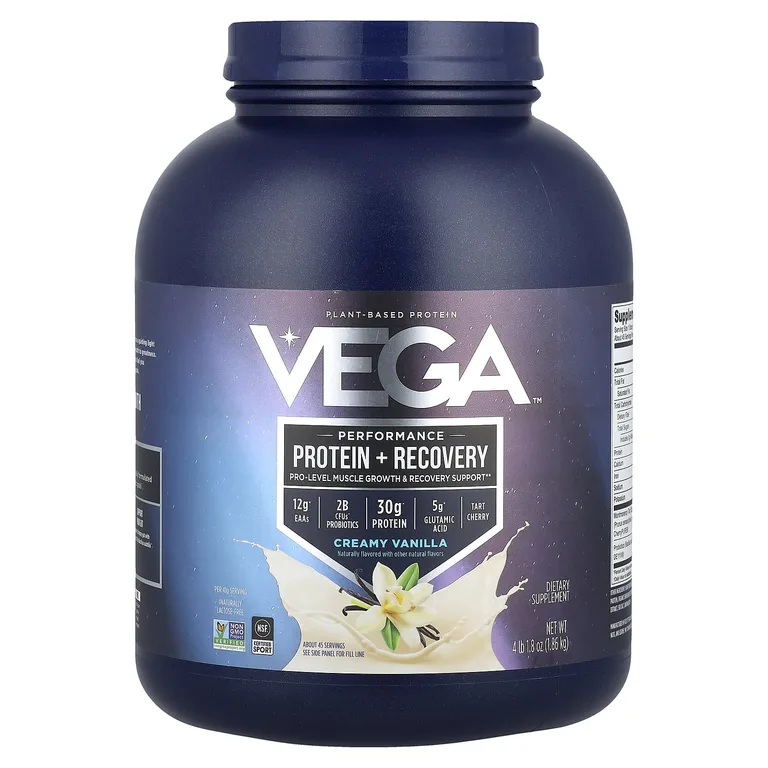 Vega, Растительный протеин, кремовая ваниль, 1,86 кг (4 фунта 1,8 унции)