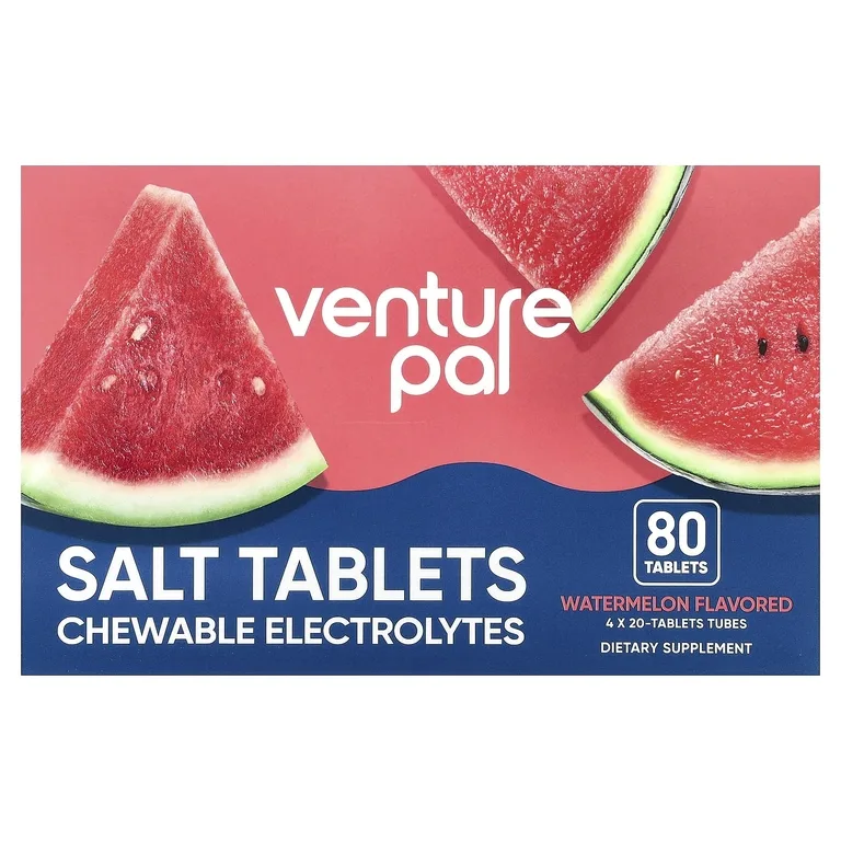 Venture Pal, соли в таблетках, жевательные электролиты, со вкусом арбуза, 80 таблеток