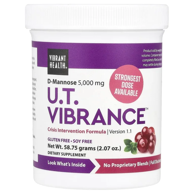 Vibrant Health, D-манноза, 5000 мг, версия 1.1, 64,55 г (2,28 унции)
